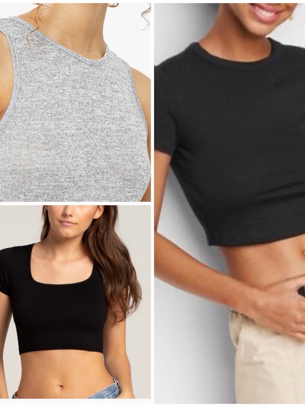 Set of 3 Crop Tops! $7! Black & Gray XS/S